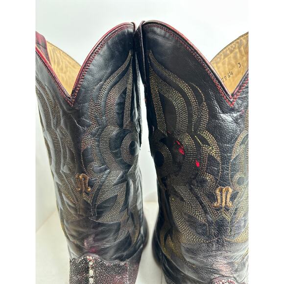 Genuine Stingray Pointed Toe Montenegro Cowboy Boots Size 27/US ~9 - Picture 11 of 16
